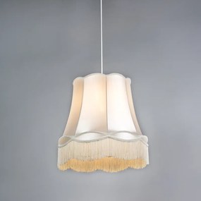 Stoffen Eettafel / Eetkamer Set van 4 Retro hanglampen crème 45 cm - Granny Retro E27 rond Binnenverlichting Lamp