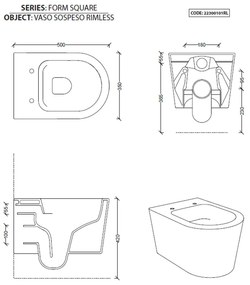 Salenzi Civita wandcloset toiletpot randloos glans wit 50x35x36.5cm