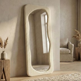 Gestoffeerde Spiegel Creme Teddy Organisch - 70x170cm