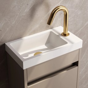 Brauer Stripe opbouw fonteinkraan met gebogen uitloop messing geborsteld PVD