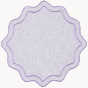 Ronde placemat Bloom met randborduurwerk