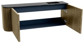 Mondiaz Joya DLux 110cm toiletmeubel ronding links dusk met wastafel faye rechts zonder kraangat lava