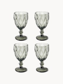 Wijnglazen Colorado met textuurpatroon, 4-delig