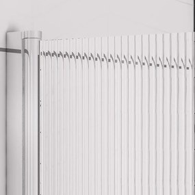 Eastbrook Fluted badwand met ribbelglas 80x140cm links chroom