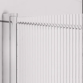 Eastbrook Fluted badwand met ribbelglas 80x140cm links chroom