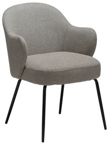 Dan-Form Bae Luxe Eetkamerstoel Met Armleuningen Grijsbruin Boucle