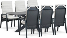 Tuinset 6 personen 240 cm Aluminium Grijs Lifestyle Garden Furniture Vivaro/Voyage