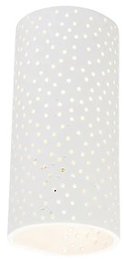 Vintage wandlamp wit gips cilindervormig - Mahou