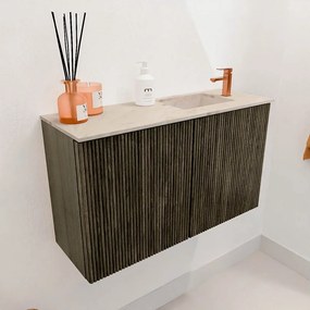 Mondiaz Joya DLux 70cm toiletmeubel shadow met wastafel faye rechts 1 kraangat frappe