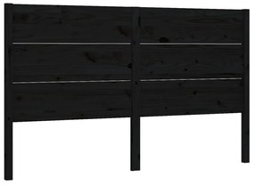 vidaXL Hoofdbord 146x4x100 cm massief grenenhout zwart