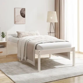 vidaXL Bedframe massief grenenhout wit 90x200 cm
