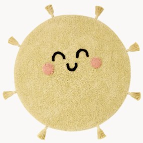 Handgeweven kindervloerkleed You're My Sunshine met kwastjes, wasbaar