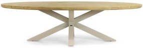 Dining Tuintafel ovaal 280 x 130 cm Aluminium/Teak Taupe Santika Diogo