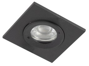 Set van 3 badkamer inbouwspots zwart vierkant IP44 - Xena