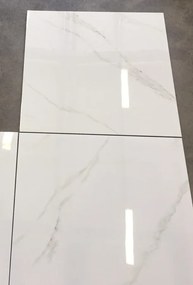 Hoogglans Vloertegel 80x80 Cm Carrara Wit Marmerlook NR41