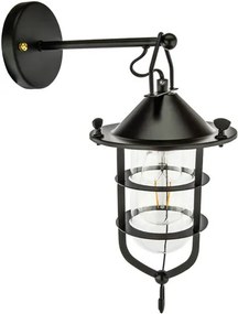 Talmis Industrieel Wandlamp Voor Buiten, Zwart