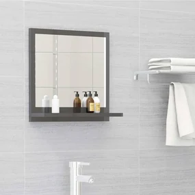 vidaXL Badkamerspiegel 40x10,5x37 cm spaanplaat hoogglans grijs