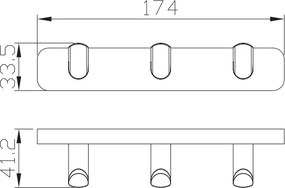 Eastbrook Asti messing handdoekhaak triple messing geborsteld