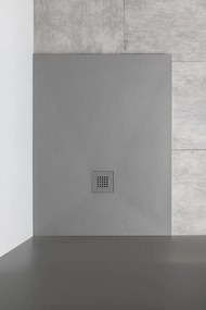 Gelco Mitia rechthoekige douchebak stone-look 140x100cm grijs