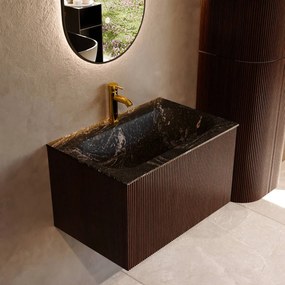 Mondiaz Kurve-dlux 70cm badmeubel ruby met 1 lade en wastafel big small midden 1 kraangat lava