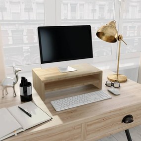 vidaXL Monitorstandaard 42x24x13 cm bewerkt hout sonoma eikenkleurig