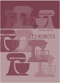 Jacquard theedoeken Les Robots Framboise, 4-delig