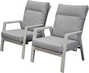 Showroommodel Barolo lounge balkonset 2 delig verstelbaar latte zand aluminium