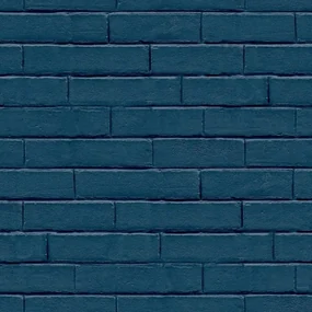 Noordwand Good Vibes Behang Brick Wall blauw