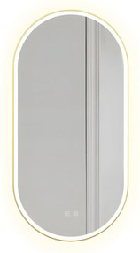 LED wandspiegel OVL 50x100cm Brush Gold