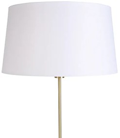 Smart vloerlamp met dimmer goud met linnen kap wit 45 cm incl. Wifi A60 - Parte Modern, Design E27 cilinder / rond rond Binnenverlichting Lamp