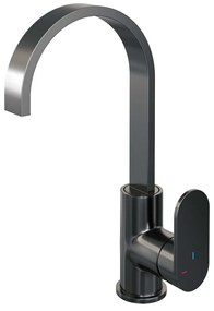Brauer Gunmetal Edition ColdStart wastafelkraan met draaibare platte uitloop model C gunmetal geborsteld PVD