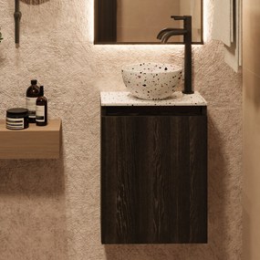 Fontana Terrazzo Micro Marble toiletmeubel 40cm kasteel bruin