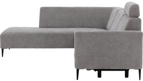 Goossens Hoekbank Tiolo Met Relaxfunctie En Hoofdsteun grijs, stof, 3-zits, modern design met ligelement links