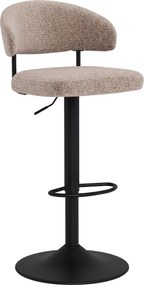 Mazzoni IRIS Latte Beige (stof Monza 60)/zwarte poot - GESTOFFEERDE BARKRUK VOOR KEUKEN/BAR