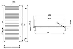Aqualine Direct radiator zilver 45x132cm 564W