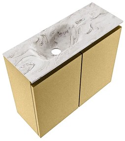 Mondiaz Ture DLux toiletmeubel 60cm oro met wastafel glace links met kraangat