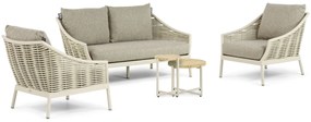 Stoel en Bank Loungeset 4 personen Aluminium/Wicker Taupe Apple Bee Milou