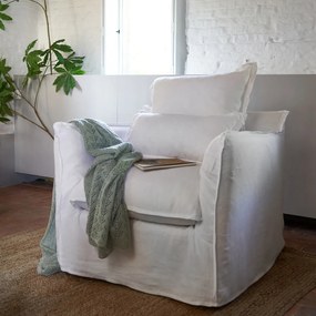 Fauteuil, afneembare hoezen, in dik linnen, Odna