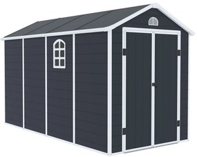 Bergen kunststof gereedschapshuisje 1,9 x 3,7 m CoverTech antraciet