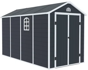 Bergen kunststof gereedschapshuisje 1,9 x 3,7 m CoverTech antraciet