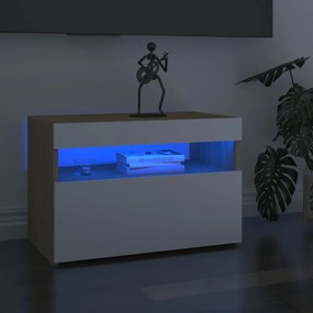 vidaXL Tv-meubel met LED-verlichting 60x35x40 cm wit sonoma eikenkleur