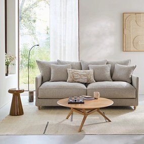 Salontafel van massief eikenhout, diameter 90 cm, MARICIELO