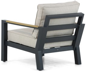 Stoel en Bank Loungeset 5 personen Aluminium/Polywood (teakfinish) Grijs  Lifestyle Garden Furniture Bilbao