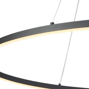 Eettafel / Eetkamer Design hanglamp zwart ovaal 120cm incl. LED 3-staps dimbaar - Ovallo Design Binnenverlichting Lamp