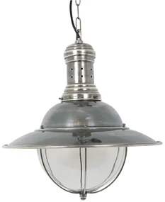 Messing Hanglamp Corsair Antiek Zilver