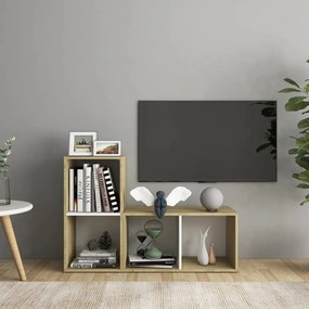 vidaXL Tv-meubelen 2 st 72x35x36,5 cm spaanplaat wit sonoma eikenkleur