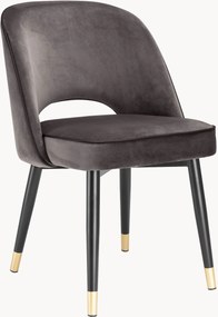 Fluwelen eetkamerstoelen Cliff, 2 stuks