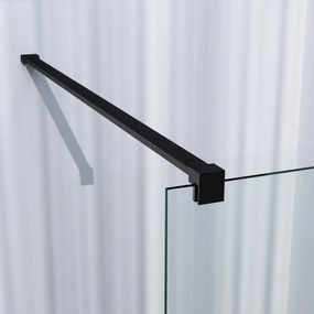 Brauer Black Season inloopdouche helder glas 100x200 met muurprofiel mat zwart