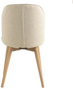 Eetkamerstoel Met Houten Poten Creme Boucle