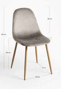 Set 4 Teok Fluwelen Stoelen